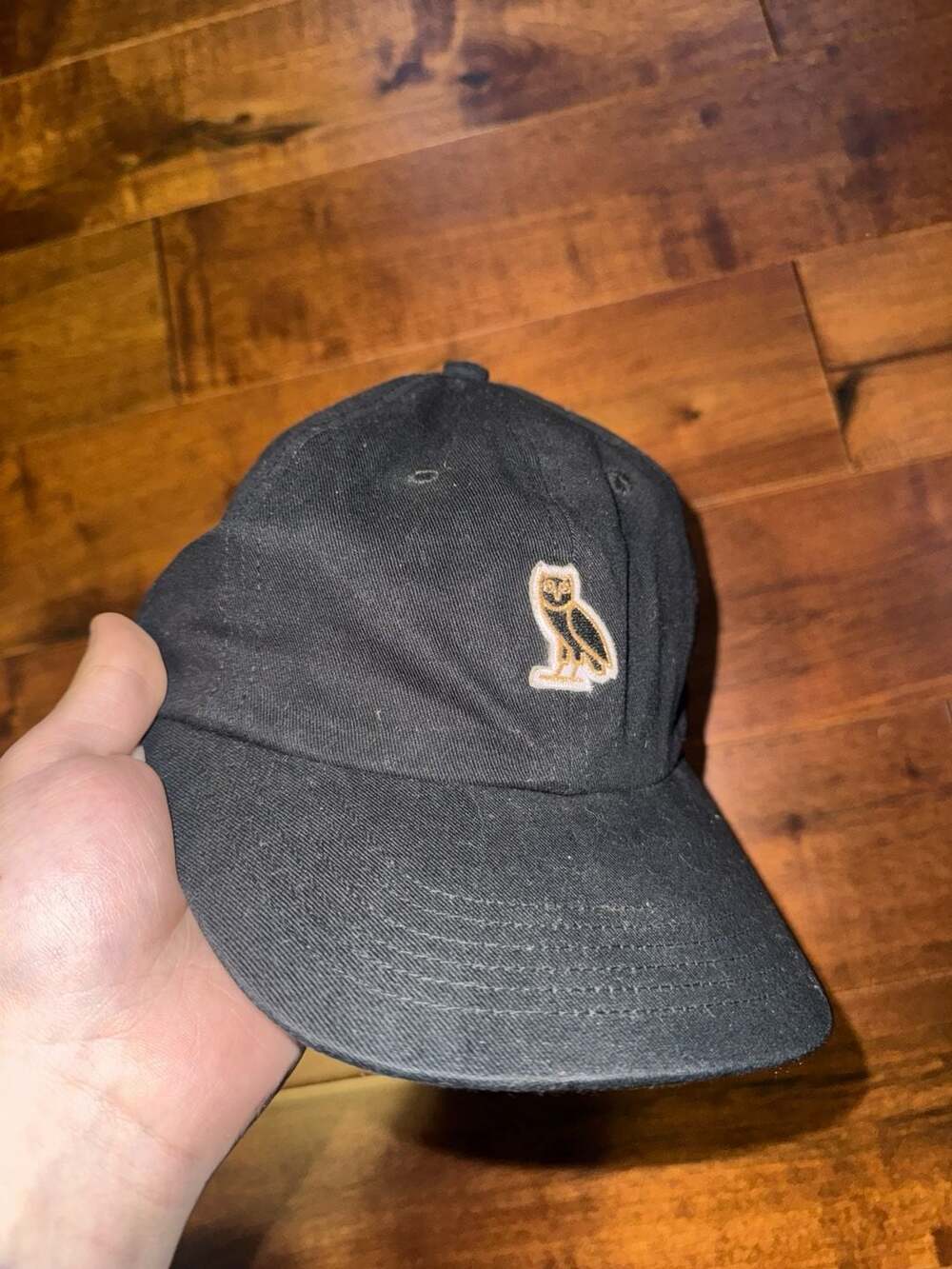 October's Very Own OVO Black Golden Owl Adjustable Baseball Cap